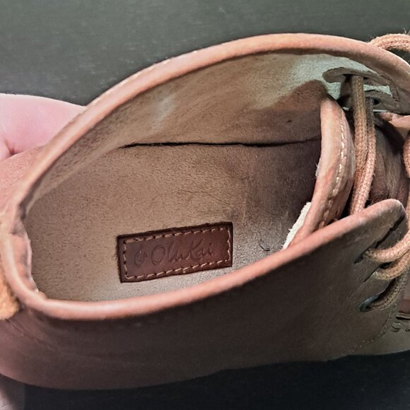 Olukai Wali Wedge Moc Toe Brown Leather  Boots Women Size 5 - Picture 7 of 7